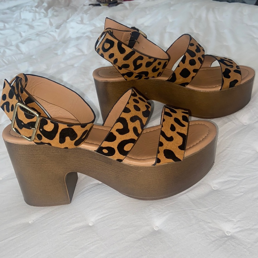 Quipd Leopard Clog Platform Sandal